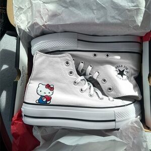 White Platform Hello Kitty Sanrio Converse